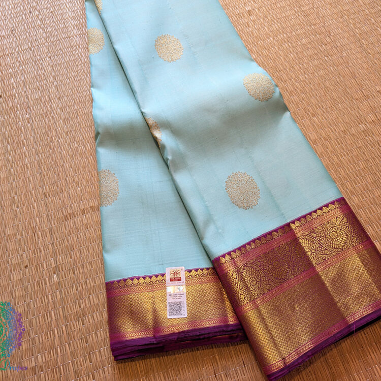 Sky Blue Pure Kanjivaram Silk Saree