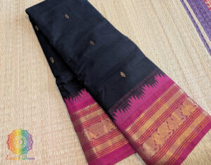 Black Pure Kanchi Cotton Saree