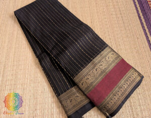 Black Pure Kanchi Cotton Saree