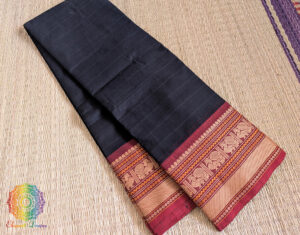 Black Pure Kanchi Cotton Saree