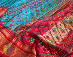 Blue Lambani Handwork Pure Ilkal Silk Saree