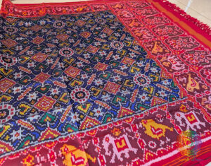 Blue Pure Mulberry Silk Patola Dupatta