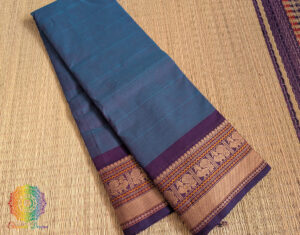 Blue Pure Kanchi Cotton Saree
