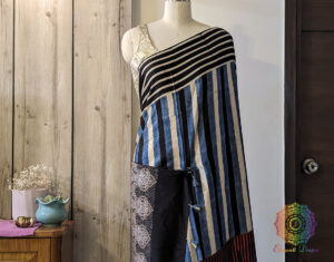 Blue Modal Silk Ajrakh Saree