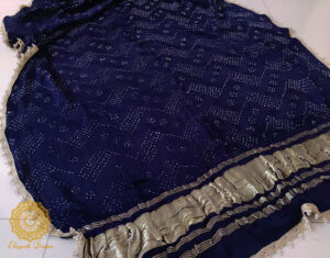 Blue Gaji Silk Bandhani Dupatta