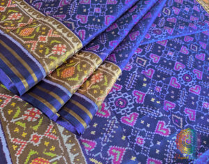 Blue Pure Mulberry Silk Rajkot Patola Saree