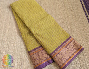 Yellow Pure Kanchi Cotton 1000 Boota Saree