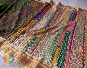 Green Pure Ilkal Silk Lambani Handwork Saree