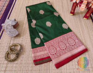 Green Banarasi Handloom Pure Katan Silk Saree