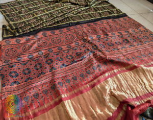 Green Gharchola Gaji Silk Bandhani Saree