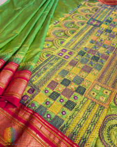 Green Lambani Handwork Pure Ilkal Silk Saree