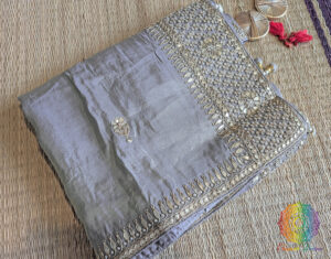 Grey Soft Silk Gota Patti Saree