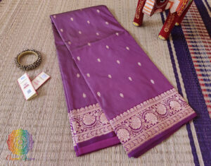 Deep Mauve Banarasi Handloom Katan Silk Saree