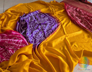 Mustard Pure Gajji Silk Bandhani Saree