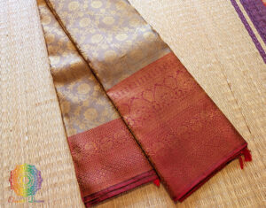 Olive Green Pure Kanjivaram Silk Saree