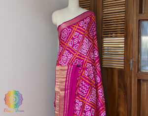 Pink Pure Gajji Silk Bandhani Saree