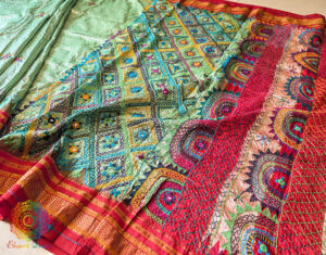 Pista Green Pure Ilkal Silk Lambani Handwork Saree