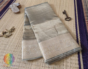 Sage Green Pure Banarasi Tissue Silk Saree