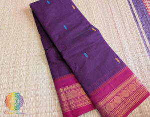 Purple Pure Kanchi Cotton Saree
