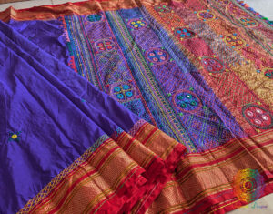 Purple Pure Ilkal Silk Lambani Handwork Saree