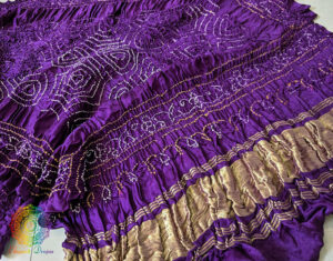 Purple Gaji Silk Bandhani Dupatta