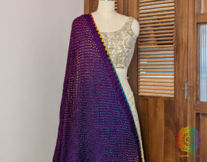 Purple Gaji Silk Bandhani Dupatta