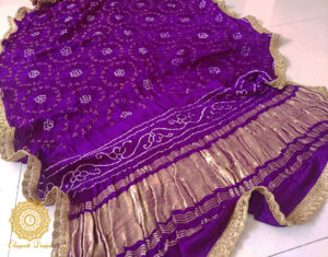 Purple Gaji Silk Bandhani Dupatta
