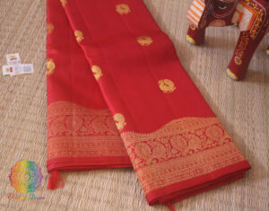 Red Pure Kanjivaram Silk Turning Border Saree