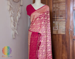Red Shaded Banarasi Bandhani Khaddi Georgette Saree