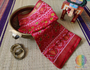 Red Pure Mulberry Silk Rajkot Patola Saree