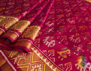 Red Pure Mulberry Silk Rajkot Patola Saree