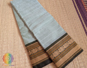 Pale Sea Green Pure Kanchi Cotton Saree