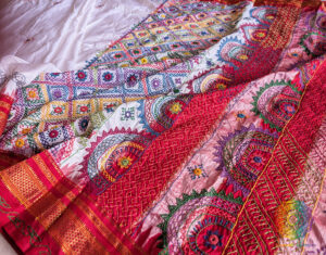 White Lambani Handwork Pure Ilkal Silk Saree