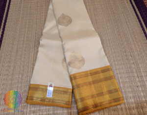 Off White Gold Pure Kanjivaram Silk Saree
