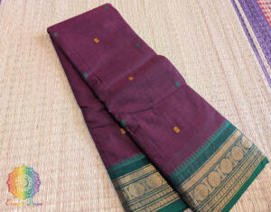 Wine Pure Kanchi Cotton Saree