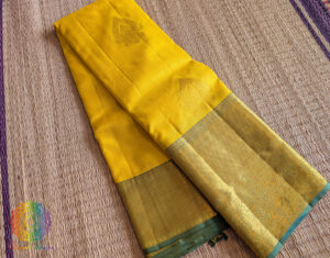Yellow Pure Kanjivaram Silk Saree