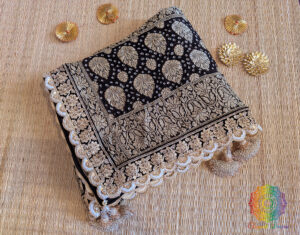 Black Banarasi Bandhani Georgette Border Dupatta