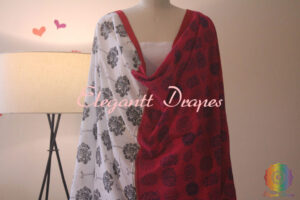 Printed Half Half Pattern Cotton Dupatta