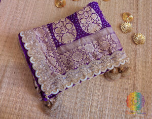 Purple Banarasi Bandhani Georgette Border Dupatta