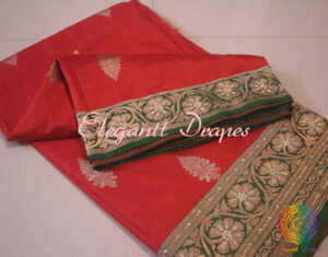 Red Pure Banarasi Katan Silk Kadhuwa Saree